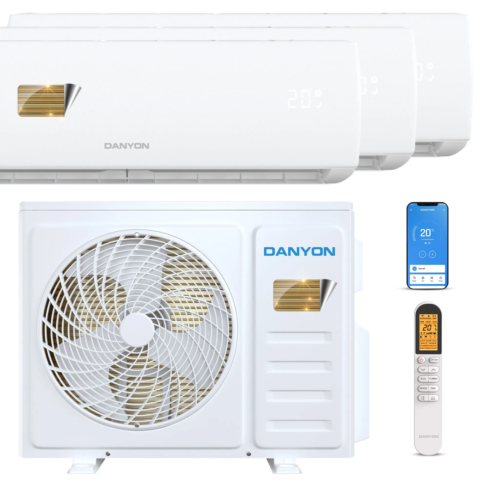 Danyon Multisplit Klimaanlage TRIO-XA35 – 3x 12.000 BTU – 7,9kW – 3  Wandgeräte