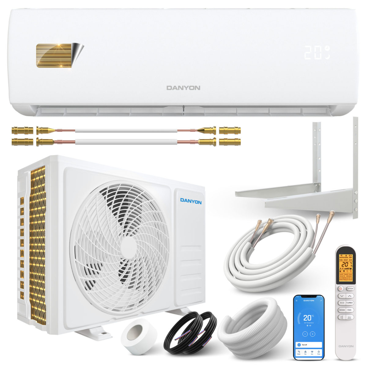 Klimaanlage DA-XA35QC Quick Connect mit Leitungen und Zubehör, App, Fernbedienung