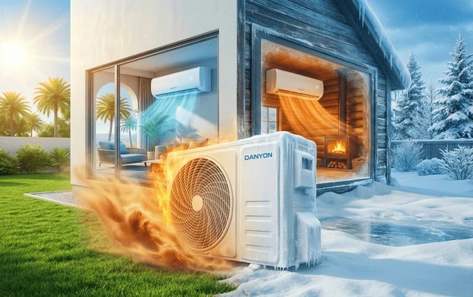 Moderne Danyon Klimaanlage für Sommer und Winter, energieeffizient und leise.